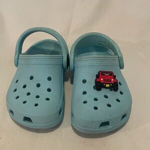 CROCS Kids Blue Sandals with Red Jeep Charm